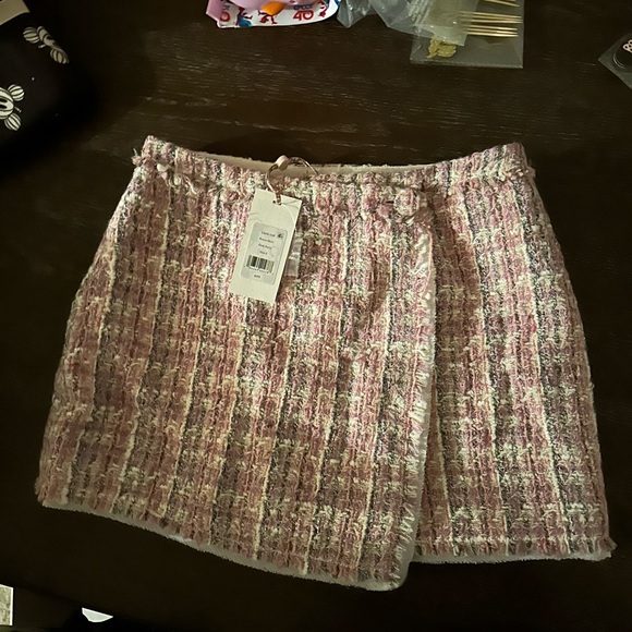 Love shack fancy Royce tweed wool blend wrap mini skirt size 6 - Picture 4 of 4